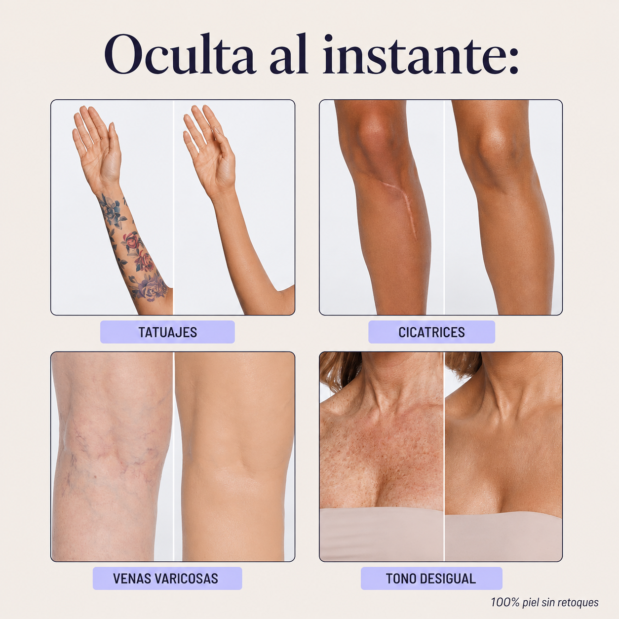 Aviora™ Corrector Corporal de Cobertura Total con Brocha