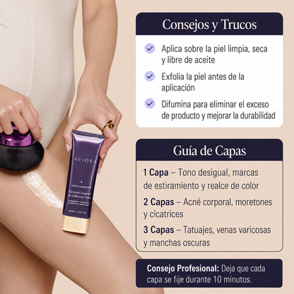Aviora™ Corrector Corporal de Cobertura Total con Brocha