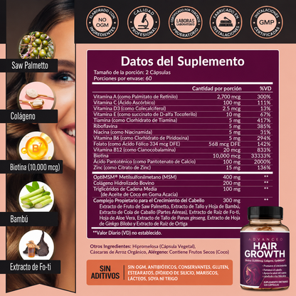 Aviora™ Suplemento Avanzado para el Crecimiento del Cabello