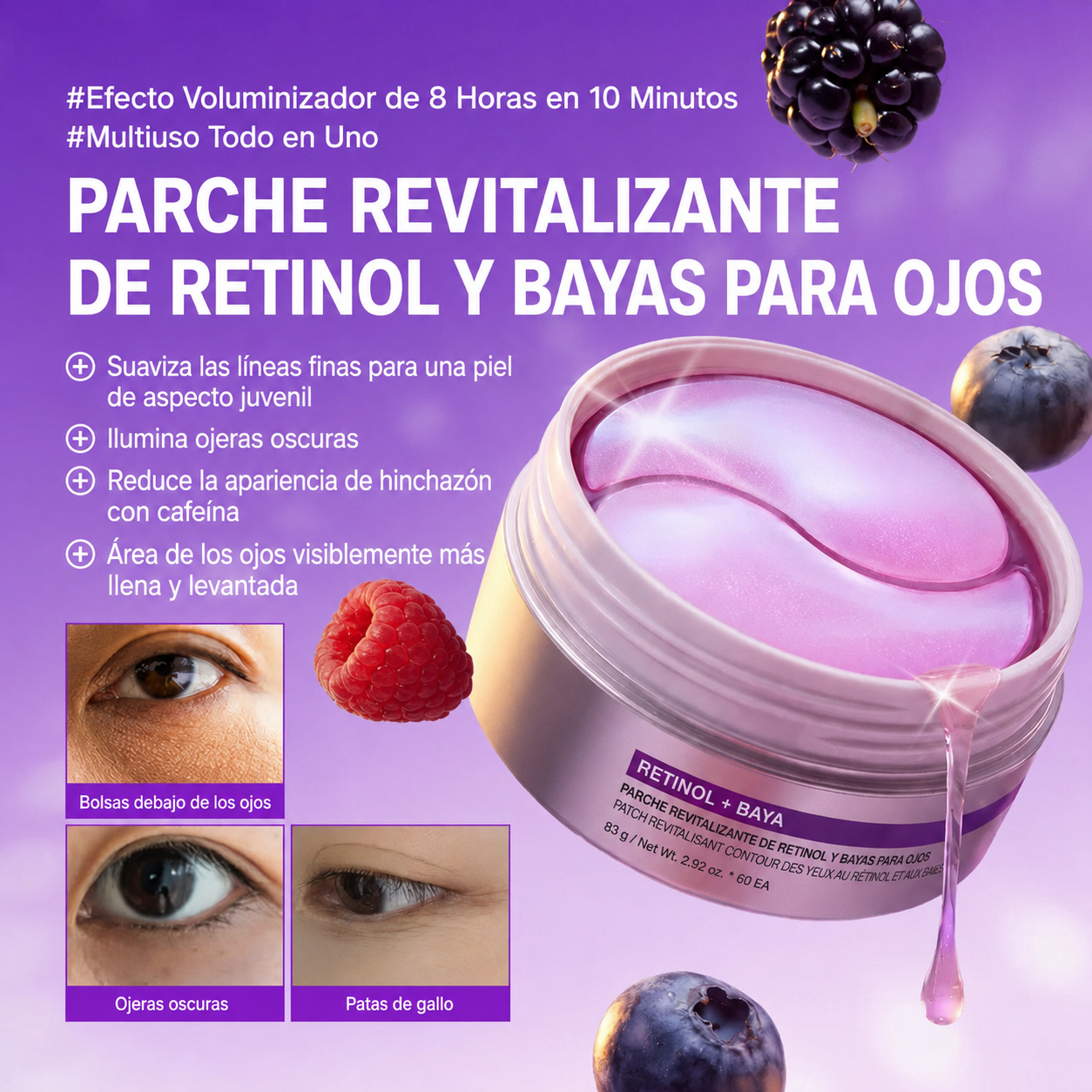 Aviora™ Parches Revitalizantes para Ojos con Retinol Berry